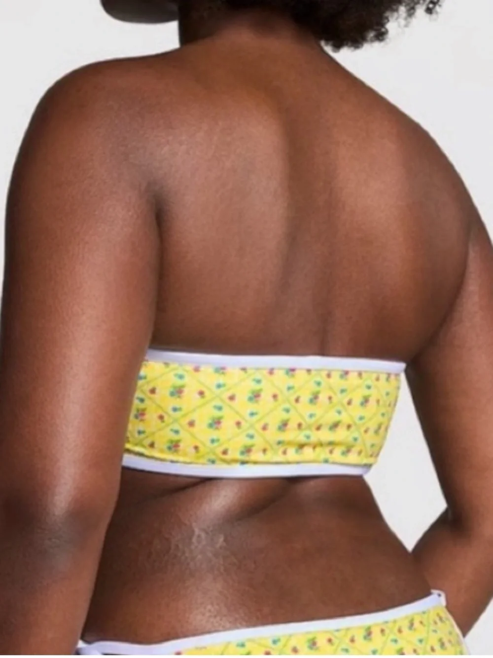 New! Frankie’s Bikinis x Pink Rosalind yellow bandeau Top 39096